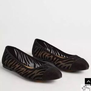 Torrid Black Flats with Elegant Zebra Pattern